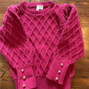 Janie and Jack Pink Sweater with Gold Buttons